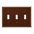 thumbnail image 1 of Placa de pared Leviton 85011 Termoestable de 3 elementos, color marrón, 1 of 1
