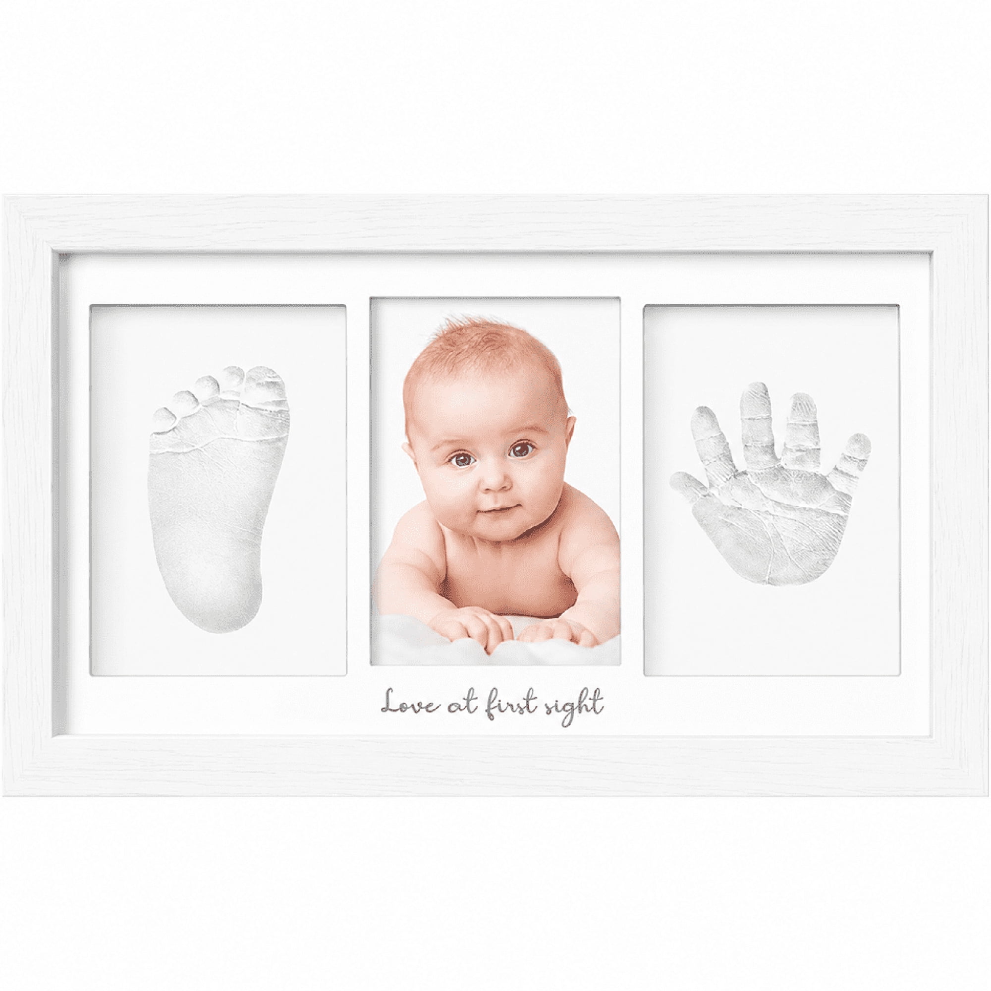 BESTSKY Baby Hand and Footprint Kit - Clay Handprint Keepsake Frame, Newborn Nursery Picture Frame, Personalized New Mom Gifts for Baby Shower & Registry Safe Non-Toxic baby footprint kit
