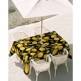 thumbnail image 3 of 60x84 Inch Outdoor Tablecloth with Umbrella Hole Zipper Rectangle Orange Lemon Rectangular Tablecloths Outside Waterproof Spring Leaves Flower Pastoral Botanical Patio Table Cover for Picnic Party, 3 of 8