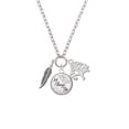 thumbnail image 2 of Delight Jewelry Silvertone 3-D Feather Let Things Go Fall Zoey Charm Necklace, 28", 2 of 4