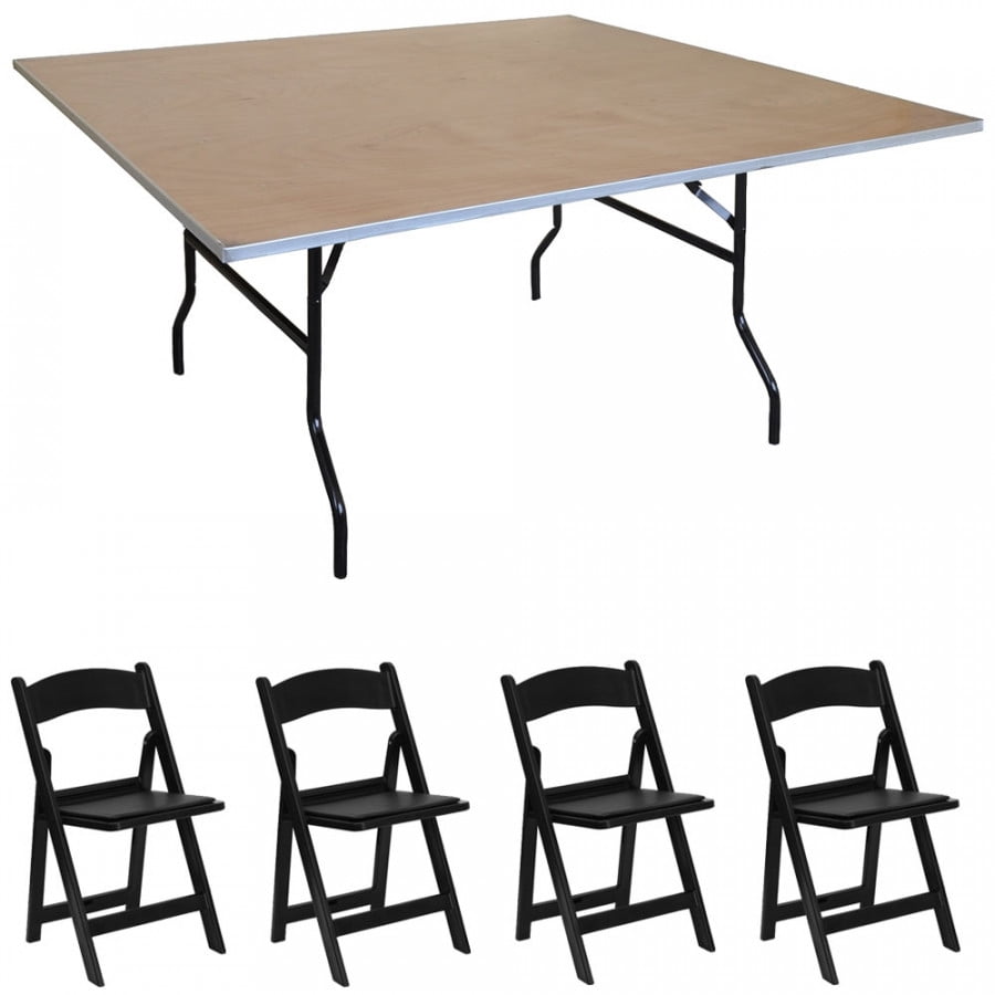 square folding table and chairs