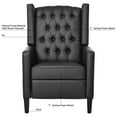 thumbnail image 2 of 27" Wide Recliner Chair, Manual Wingback Recliner Chair with Nailhead Trim and Birch Legs, Tufted Single Sofa Vintage Chair for Home, Living Room, Office, Bedroom,PU Black, 2 of 7