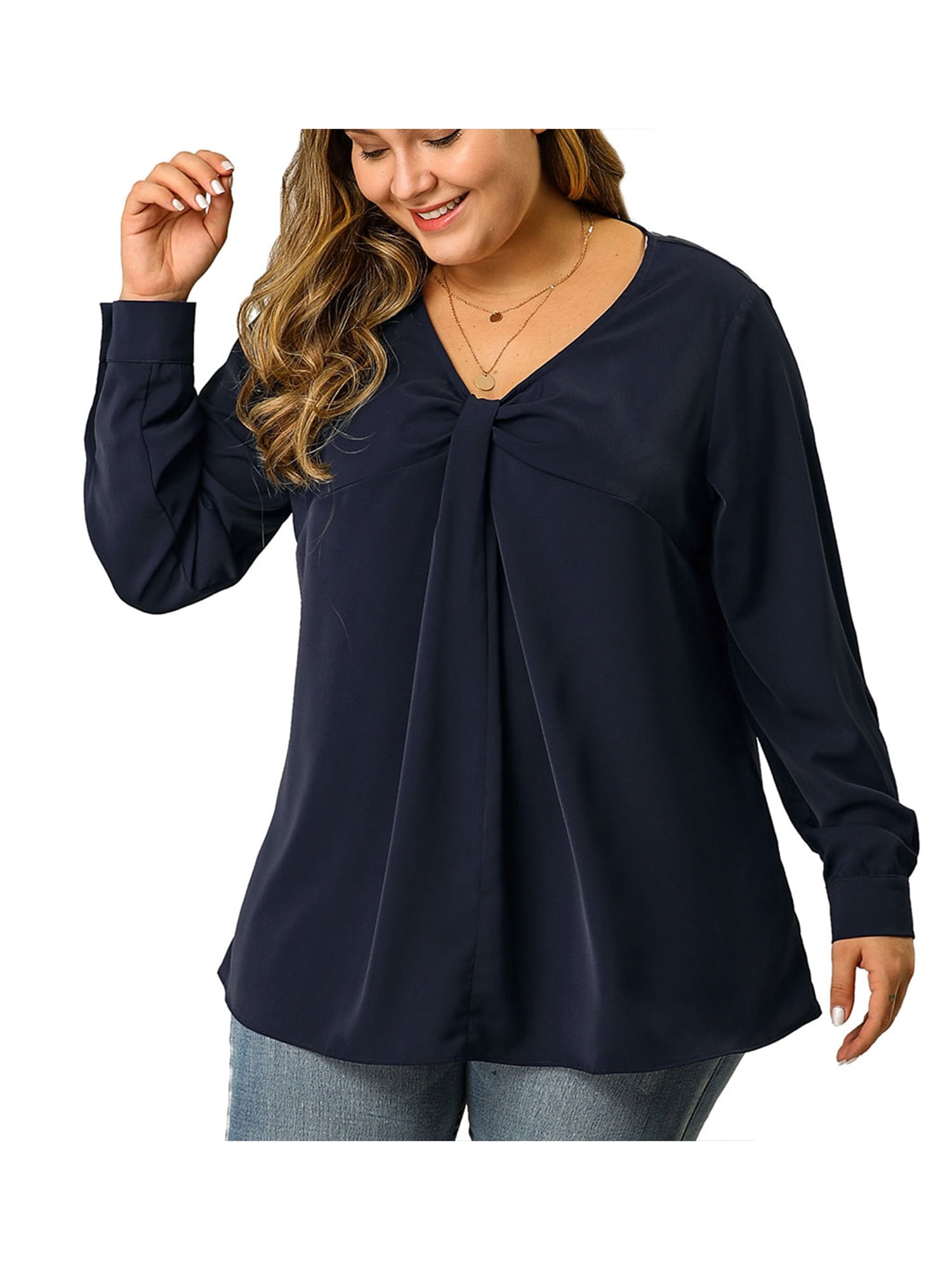 VEKDONE Women Plus Size Casual Tunic Tops Short Sleeve V Neck Cuffed Pleated Zip Up Fitted Plain Shirts Blouse