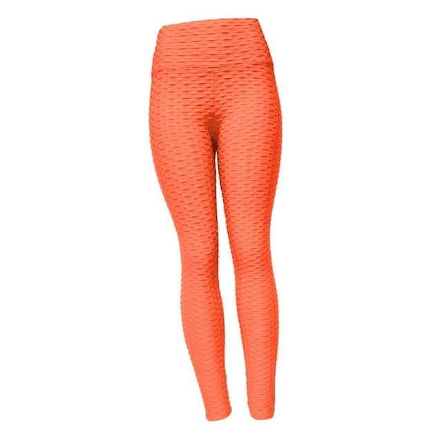 Women's Ruched Gym Running Leggings Slimming Textured Lifting Yoga Pants XL