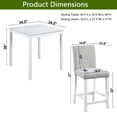 thumbnail image 4 of GZXS Compact 5-Piece Counter Height Table Set, 34.5" Square Kitchen Table with 4 Upholstered Chairs, Space-Saving Dining Set for Apartment/Home Office (White+Light Gray), 4 of 8