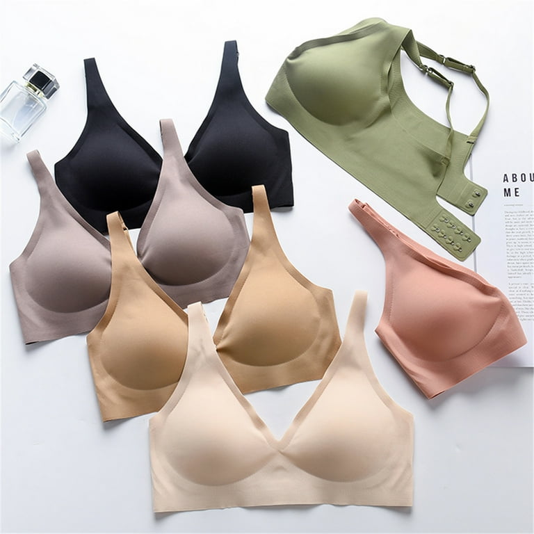 Biplut Women Underwear Push Up Breathable Soft High Elasticity U-shaped Lady  Bra for Home 