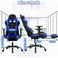 thumbnail image 2 of BIQWBIC Ergonomic Gaming Chair with Footrest & Massage Lumbar Support - Adjustable Racing Style, 360° Swivel, Blue, 2 of 5