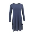 thumbnail image 1 of ZheElen Coton Femmes à la Mode S Polyvalent à Manches Longues Robes Courtes Déclaration de Mode Partout Aller Élégant Bleu Foncé XXL, 1 of 6