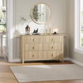 thumbnail image 6 of EastVita Fluted Dresser 47 Inch Wide Storage Organizer Cabinet for Living Room Hallway Entryway Natural, 6 of 7