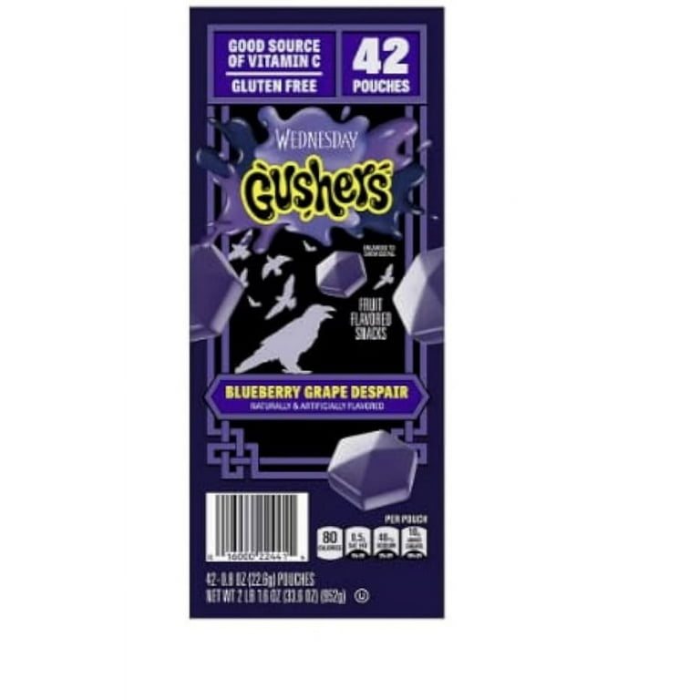 Gushers Fruit Filled Snacks, Blueberry Grape Despair, 42 Pouches