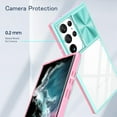 thumbnail image 5 of Compatible with Samsung Galaxy S23 Ultra Case Shockproof, Samsung S23 Ultra Phone Case Silicone with Slide Camera Lens Protector Cover Transparent Protective Cases for Women Girls (Blue Pink), 5 of 12