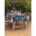 thumbnail image 3 of Outdoor Tablecloth with Umbrella Hole for Patio/Picnic/Party/Camping, Pink Flamingo Waterproof Table Cloth Rectangle Table Cover Washable, Summer Watercolor Tropical Green Palm Leaves (60"x 120"), 3 of 8