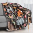 thumbnail image 4 of Cats Blanket Cat Present Soft Flannel Lightweight Cats and Flowers Throw, 4 of 4