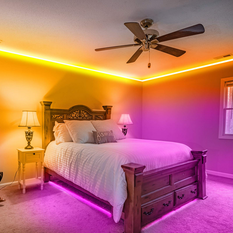 phopollo 65.6FT Led Lights for Bedroom, 5050 Color Changing Led Strip  Lights with 44-Key Remote and 12v Power Supply, Led Lights Strip for Home