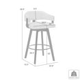 thumbnail image 5 of Callah Contemporary Natural Wood Bar Height Kitchen Bar Stool in Amber Glow Finish with White Boucle Fabric Upholstered Seat - Set of 3, 5 of 5