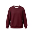 thumbnail image 4 of BLVB Boys Girls Knit Sweater Long Sleeve Crewneck Solid Color Soft Loose Pullover for Teen Kids Cozy Casual Fall Winter Jumper Top(Wine,9-10 Years), 4 of 7
