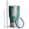 thumbnail image 2 of 30oz Great Pyrenees Dog and Flower Tumblers Stainless Steel Tumbler with Lid and Straw,Vacuum Insulated Double Wall Travel Tumbler Cups Mug with Cleaning Brush for Coffee,Tea, 2 of 7