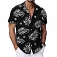 thumbnail image 2 of Gamivast Mens Hawaiian Shirts Short Sleeve Tropical Leaf Beach Shirts Lapel Collar Button Down Vacation Shirts Breathable Soft Holiday Summer Party Travel, 2 of 7