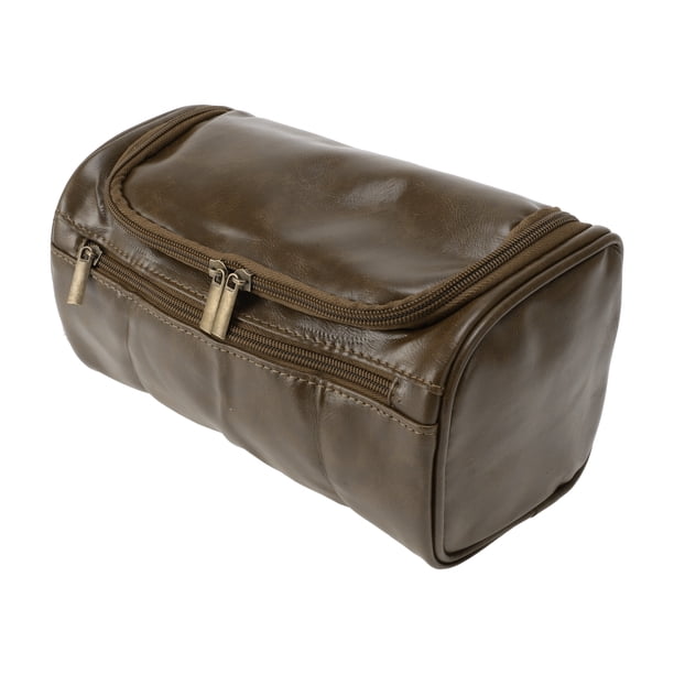 1 Pc Bolsa de Maquillaje Multifuncional para Mujeres para Vacaciones y Viajes de Negocios PU Marrón Oscuro