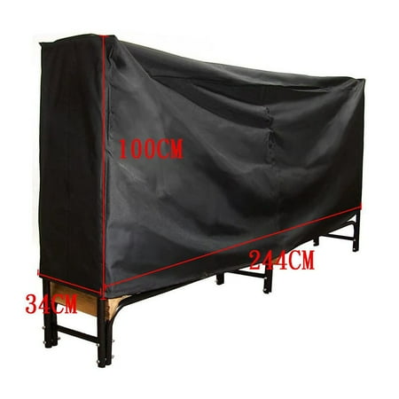 

8ft Firewood Cover Waterproof Lumber Log Rack Outdoor Storage Holder cover