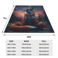 thumbnail image 3 of Bixox Fleece Blanket Starry Sky Meditating Fox Pattern Super Soft Double-Sided Microfiber Flannel Blanket for Sofa, Bed, Couch,Suitable for All Seasons - 60"x50", 3 of 5