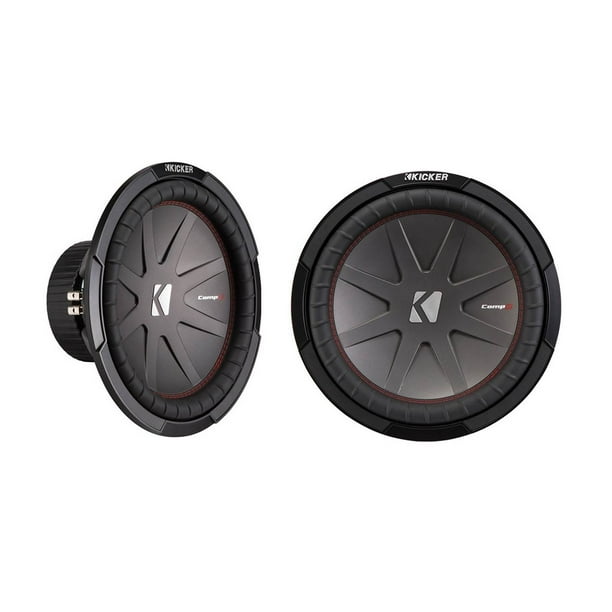 Kicker 43CWR122 CompR 12" 2000W 2 Ohm Dual Voice Coils Car Audio Subwoofer, Pair