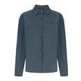 thumbnail image 7 of Gkeoshab Womens Tops Women's Fashion Corduroy Shirt Stylish Button Down Blouse for Casual Outfits Light Blue XL, 7 of 7
