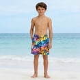 thumbnail image 5 of hengsof Boys' Summer Printed Beach Swim Trunks Stylish Double Layered Comfortable Drawstring Elastic Waistband Beach Sports Casual Shorts with Pockets, 5 of 5