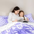 thumbnail image 5 of jejeloiu Initial Letter L Full Size Comforter Sets,Purple Kawaii Bows Bedding Sets For Bowtie Lover Reversible 3-Piece, 5 of 8