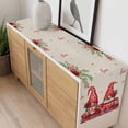 thumbnail image 4 of Red Gnomes Table Runner 72 Inches Long Farmhouse Dress Scarves, Valentine Roses Leaves Love Beige Rustic Dining Tablerunner for Coffee Table/Kitchen Island/Party Décor, 13" x 72", 4 of 8
