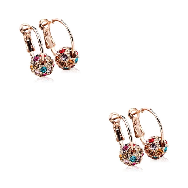 Qarigey 1 par de pendientes de aro, pendientes bohemios de diamantes de imitación, aniversario, boda, banquete, fecha, fiesta, joyería, Type1 NO1