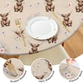 thumbnail image 4 of Beige Highland Cow Flower Pattern Round Fitted Tablecloth with Elastic Edge,Dining Table Cover Waterproof,Outdoor Round Tablecloth for Camping,Dining,Indoor and Outdoor, 4 of 7