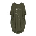 thumbnail image 4 of PENGXIANG Robe Chandail Oversize pour Femmes Imprimé Chat Manches Courtes Été Poche Mini Robe de Plage pour Femmes 2022, 4 of 5