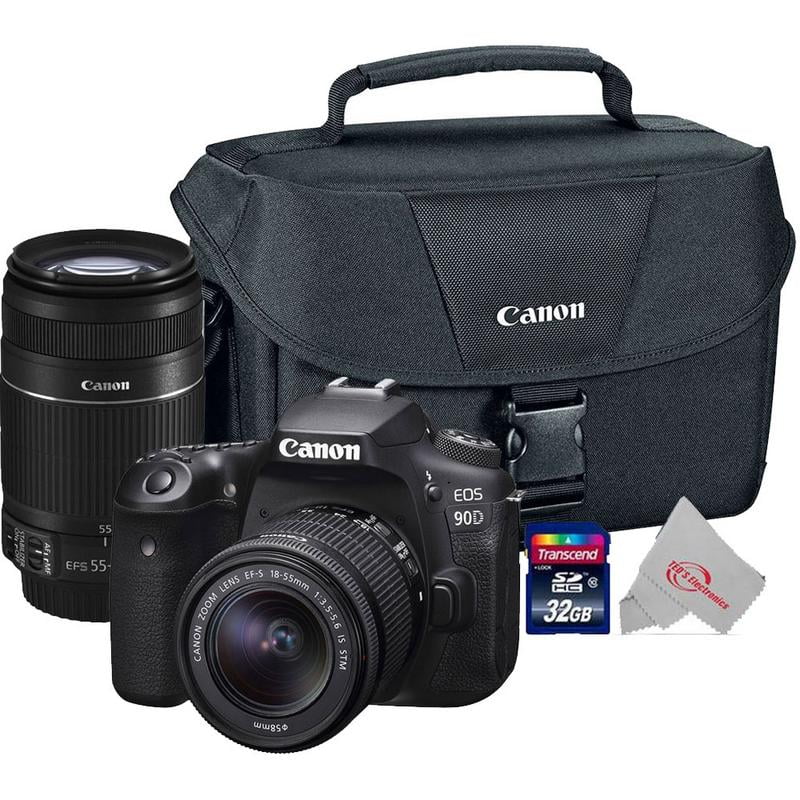 Canon EOS 90D 32.5MP Digital SLR Camera + Canon 18-55mm + 55-250 IS II