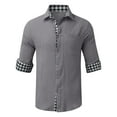 thumbnail image 4 of Yoodem Mens Shirts Men's T-shirts Men Daily Cotton Shirt Long Sleeve Hippie Casual Beach T Shirts with Button Blouse Shirts for Men Gray L, 4 of 5