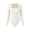 Beige, variant on OQQ women's square ribbed long sleeve bodysuits