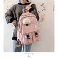 thumbnail image 2 of AMERTEER School bag Harajuku High school & College Student Cute Backpack Simple Style large-capacity backpack with 3 badges, 2 of 4