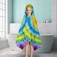 thumbnail image 6 of Rainbow Tie Dye Mandala Pattern Hooded Bath Towel，50"x30" for Ages 3 To 12 Kids, Quick Dry Lightweight Soft Microfiber Hood Beach Towel Cover Up for Kids, 6 of 7