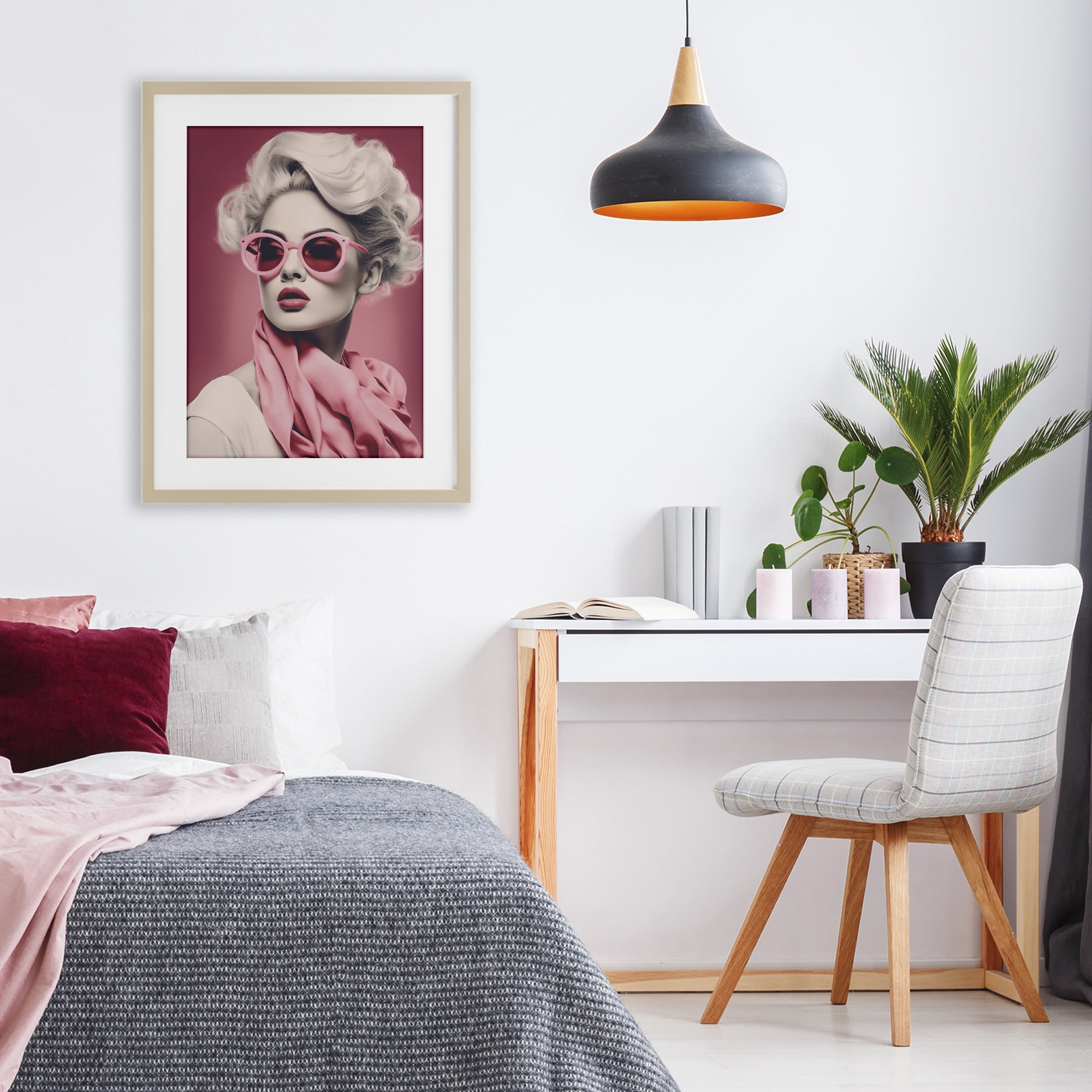 Stupell Industries Iconic Retro Chic Portrait Birch Framed Print Under Glass, design by Andrea Haase