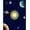 Navy Blue Orange Teal, Pattern 6, variant on ODIKA System Galaxy Celestial Bodies Orbital Path Astronomy Poster Stain Resistant Low Profile for Dorm Room, Small Living Apartment