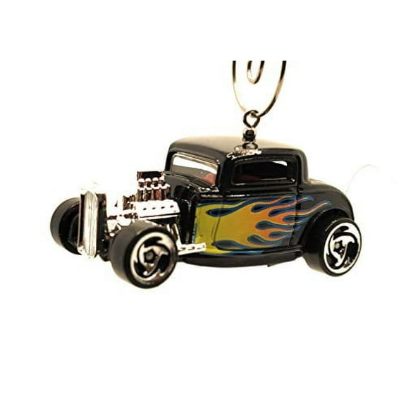 1932 Ford Roadster Christmas Ornament 1:64 Black Flames
