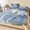 Deep Sea Blue, variant on Twin XL Size Fitted Sheet Set - Palm Trees Blue 2 Piece Bedding Sets 16" Deep Pocket Fitted Sheet with 1 Pillowcases, Summer Coastal Vintage Tropical Brushed Microfiber Hotel Luxury Bed Sheets