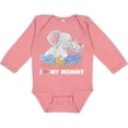 thumbnail image 3 of Inktastic I Love My Mommy Cute Elephants with Moon and Stars Boys or Girls Long Sleeve Baby Bodysuit, 3 of 5