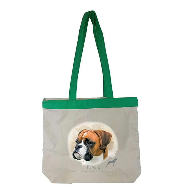 Boxer Dog Breed Eco Friendly Beach or Carry All Shopping Zipper Top Tote Bag