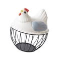 thumbnail image 4 of Cesta para almacenar huevos de gallina, cesta para huevos con tapa en forma de gallina, contenedor para recoger huevos, cestas para despensa, encimera de cocina Tapa gris, 4 of 8