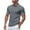 Gray, variant on Kaemgyyd Golf Shirts for Men Solid Color Performance Breathable Collared Top Lightweight Striped Button Short Sleeve Tee