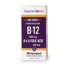 Superior Source No Shot B12 Cyanocobalamin - 1,000 mcg with B6 and Folic Acid - 60 (The Best Vitamin B 6 Food Sources Include)
