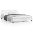 thumbnail image 1 of vidaXL Bed Frame with Headboard White 152x203 cm Faux Leather, 1 of 5