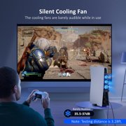 Cooling Fan with LED Light for PS5 Disc & Digital Editions Console, Efficient Cooling System-Black