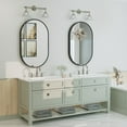 thumbnail image 2 of Oval Mirror 20"x32" Black Aluminum Alloy Framed French Cleat Mounted Wall Decor Bathroom Vanity Mirror with 5-Year Warranty, 2 of 9